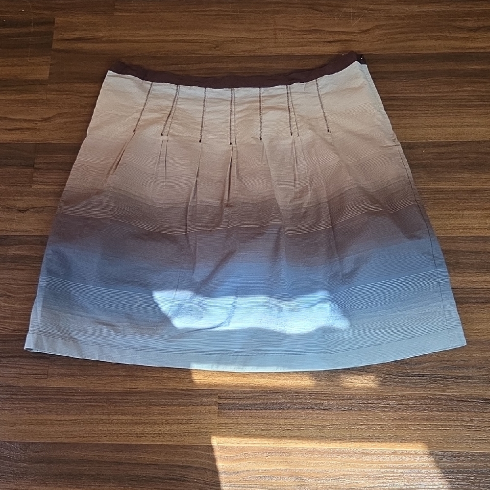 Liz Claiborne Ombre Brown and Blue A-Line Skirt